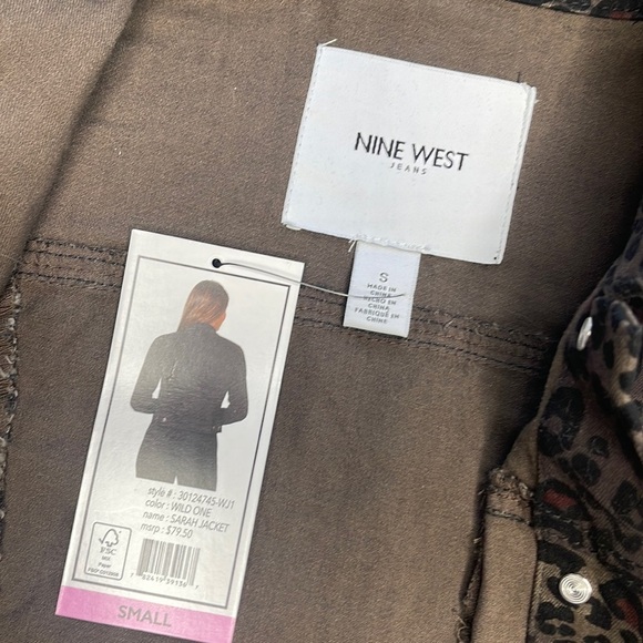 Nine West Cropped Sarah Jacket with a Raw Hem, Color is Wild One - Picture 9 of 10